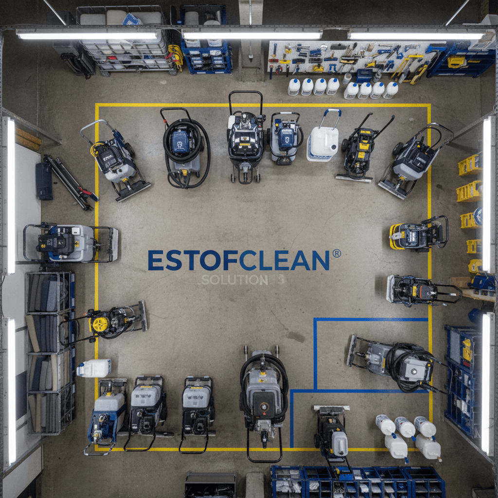 Professional upholstery cleaning equipment and specialized machinery